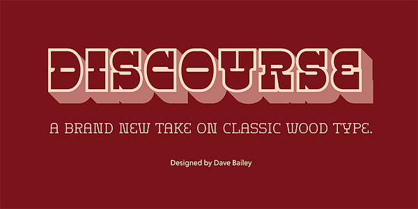 Card displaying Discourse typeface in various styles