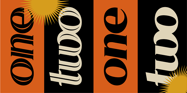 Card displaying Rhythm typeface in various styles