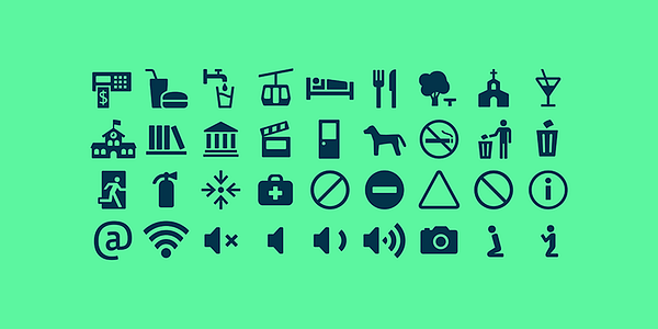 Card displaying Calmetta typeface in various styles