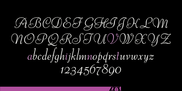 Card displaying Viant MN typeface in various styles