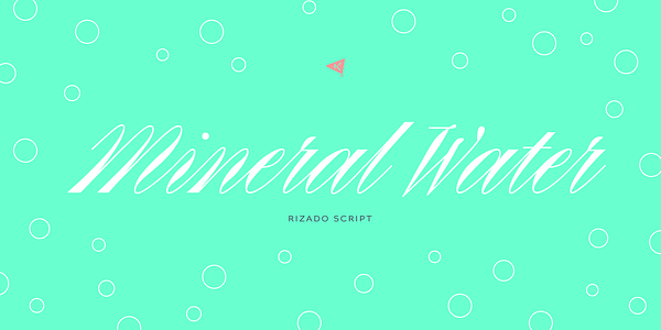 Card displaying Rizado Script typeface in various styles