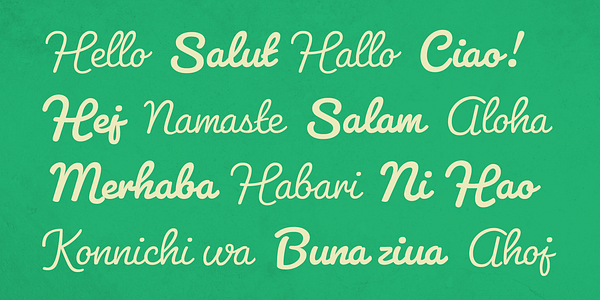 Card displaying Pacifico typeface in various styles