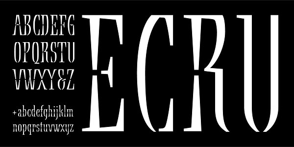 Card displaying Ecru typeface in various styles