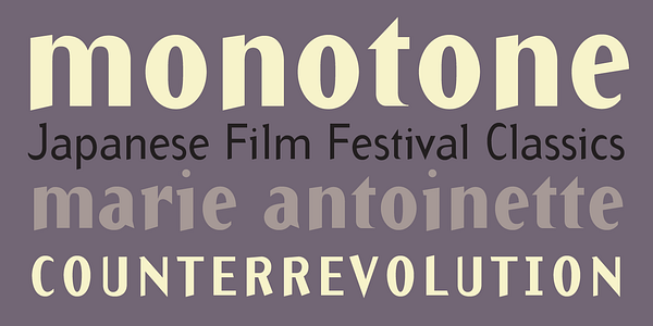 Card displaying Arbitrary typeface in various styles