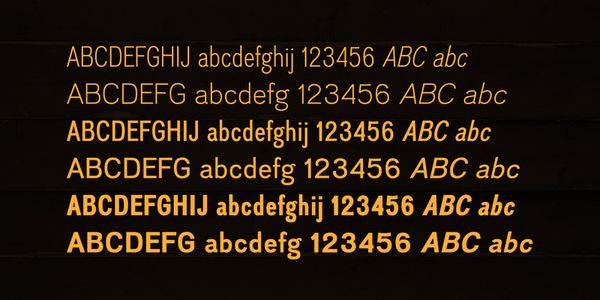 Card displaying Divulge typeface in various styles