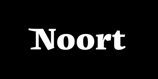 Card displaying Noort typeface in various styles