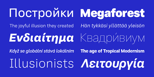 Card displaying Adapter PE Variable typeface in various styles