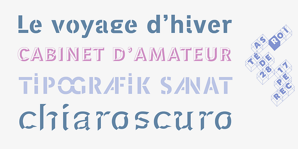 Card displaying Perec Ludique typeface in various styles