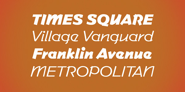 Card displaying Commerce typeface in various styles