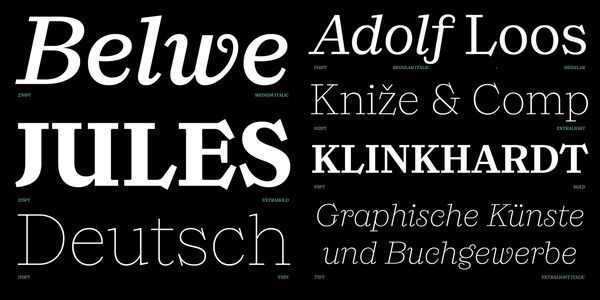 Card displaying Ernst typeface in various styles