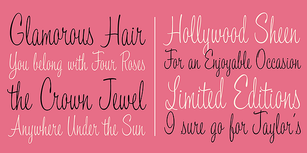 Card displaying Filmotype Jewel typeface in various styles