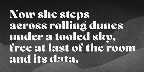 Card displaying Mezzotint CF typeface in various styles