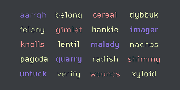 Card displaying Citrine Variable typeface in various styles