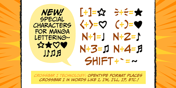 Card displaying CC Meanwhile typeface in various styles