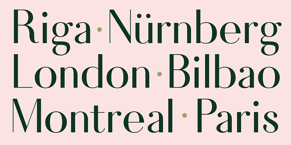 Card displaying Fiona typeface in various styles