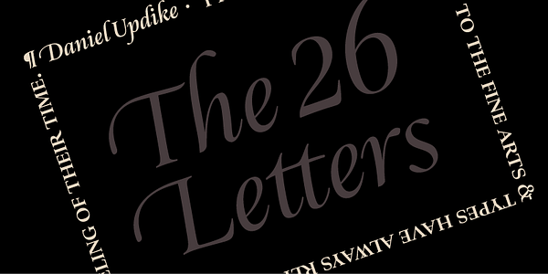 Card displaying Ellery typeface in various styles