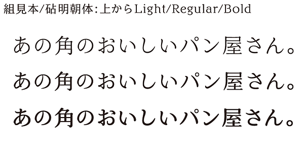 Card displaying Kinuta Mincho StdN typeface in various styles