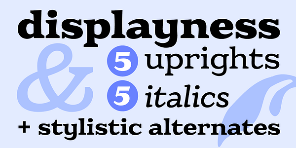 Scheda che mostra il font Eroika Slab in vari stili