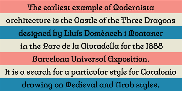 Card displaying Gil Modern typeface in various styles