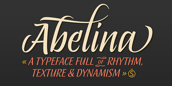 Card displaying Abelina typeface in various styles