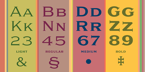 Card displaying Sweet Gothic Serif typeface in various styles