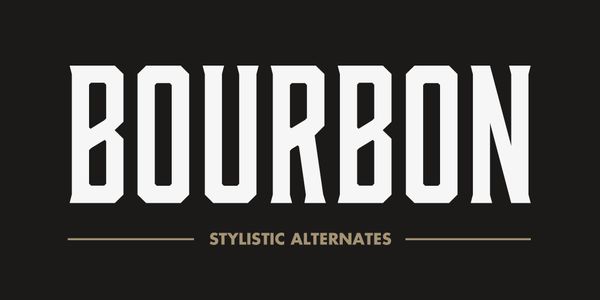 Card displaying Bourbon typeface in various styles