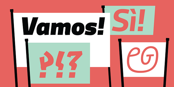 Card displaying Divenire typeface in various styles