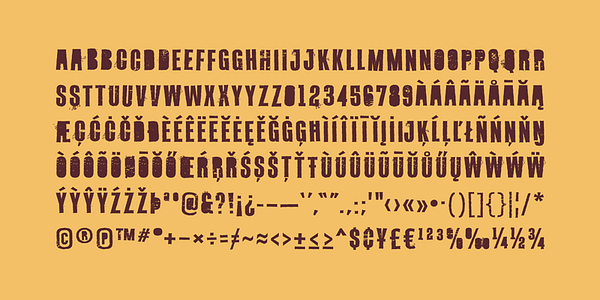 Card displaying Octynaz typeface in various styles