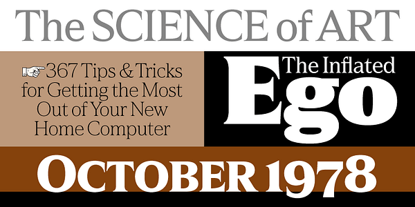 Card displaying Hardcover Variable typeface in various styles