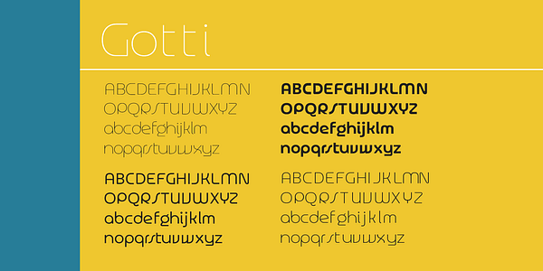 Card displaying Gotti Variable typeface in various styles