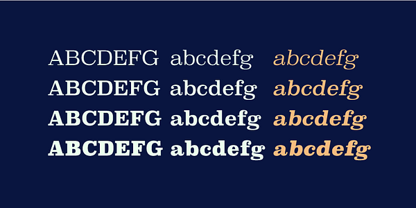 Card displaying Superclarendon typeface in various styles