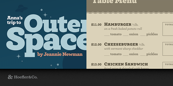 Card displaying Archer typeface in various styles