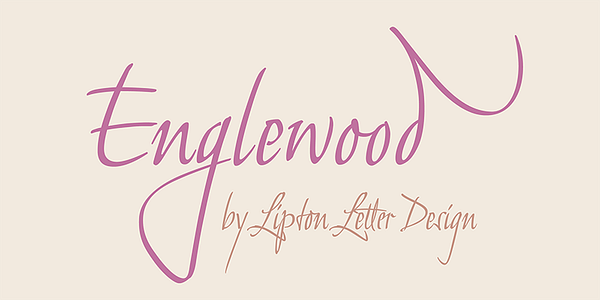 Card displaying Englewood typeface in various styles