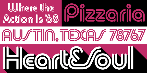 Card displaying Skin & Bones typeface in various styles