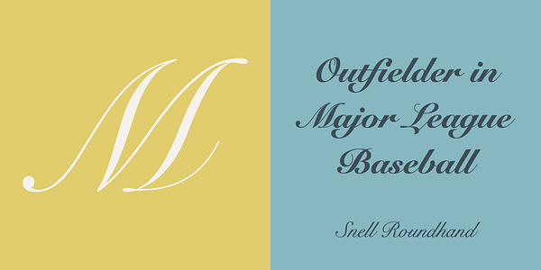 Card displaying Snell Roundhand typeface in various styles