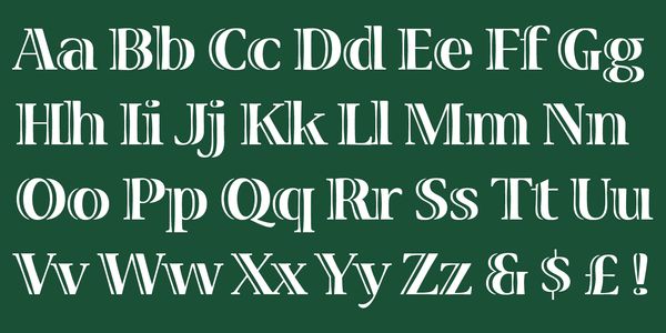 Card displaying Viva typeface in various styles
