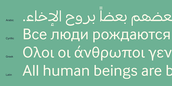 Card displaying InterFace typeface in various styles