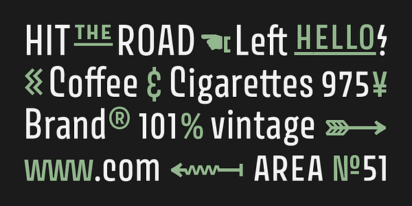 Card displaying Avory typeface in various styles