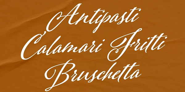 Card displaying Adorn typeface in various styles