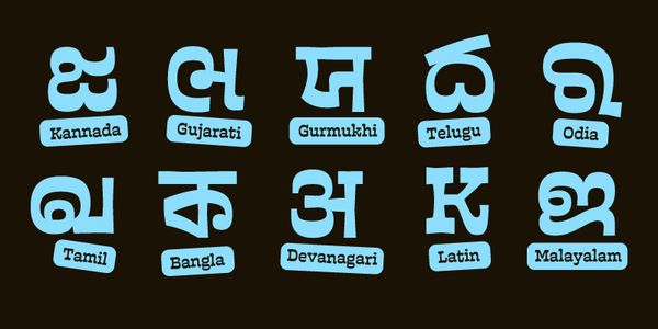 Card displaying Naatak Latin typeface in various styles