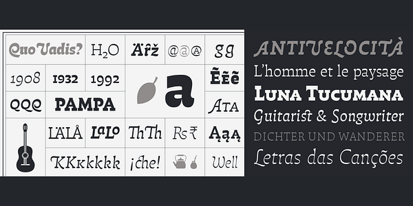 Card displaying Atahualpa typeface in various styles