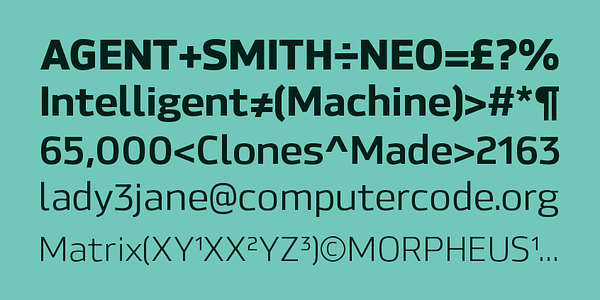 Card displaying Hackman typeface in various styles