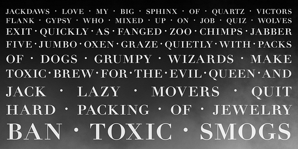 Card displaying Linotype Didot typeface in various styles