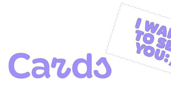 Card displaying Superpop Variable typeface in various styles