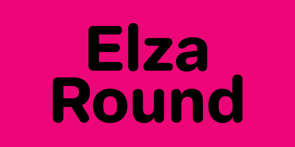 Card displaying Elza Round Variable typeface in various styles