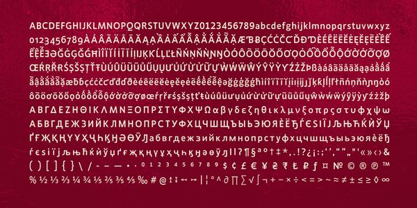 Card displaying Ligurino typeface in various styles