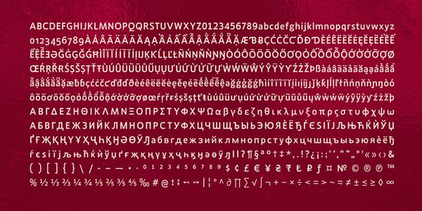 Card displaying Ligurino typeface in various styles