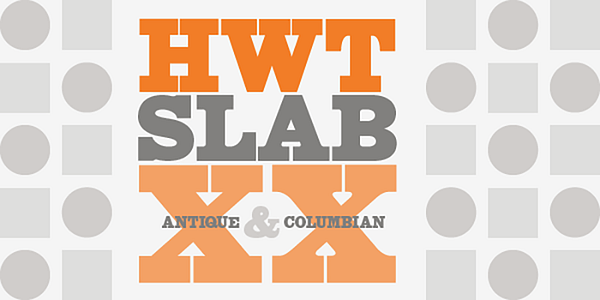 Card displaying HWT Slab typeface in various styles
