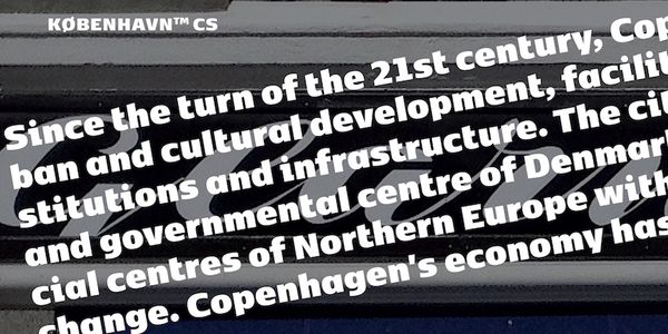 Card displaying Kobenhavn CS typeface in various styles