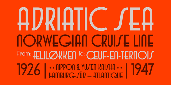 Card displaying AM Marche typeface in various styles